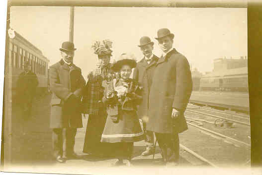 Grandma at the train station with mom and dad and more...